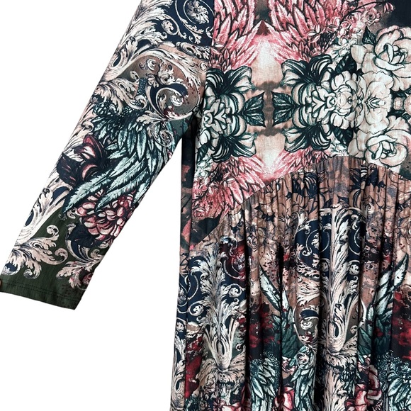 Paisley Grace Floral Peplum Tunic Top Women Sz M - Picture 2 of 6